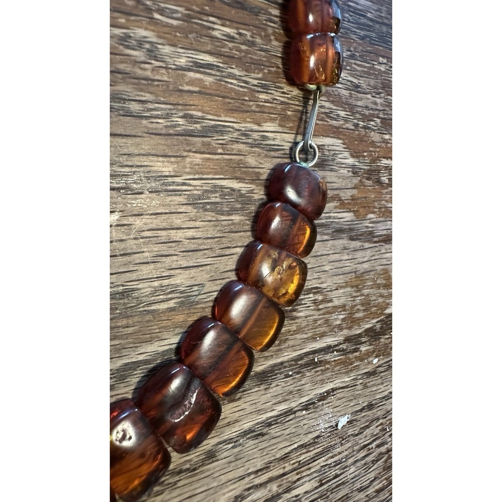 Vintage Baltic Amber Cleopatra Necklace 49 Pcs UV Tested Genuine Cognac 17" - Picture 5 of 11